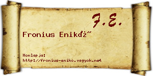 Fronius Enikő névjegykártya